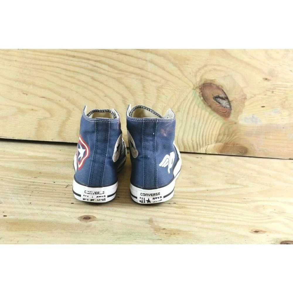 Converse Womens Sneakers Sz 7 Avengers Captain American Blue Custom High Tops_3